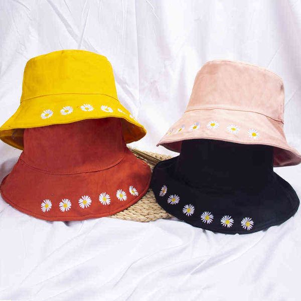 

new women bucket cap flower pattern panama hat bob caps hip hop cool outdoor sports summer beach sun fishmen hat g220311, Blue;gray