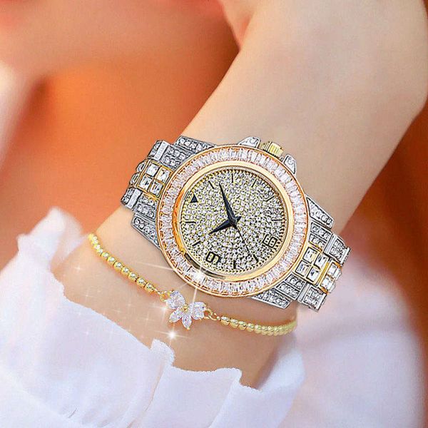 

tiktok 2020 drill vibrato new fashion full quartz lady square diamond waterproof ladies watch z08f, Slivery;brown