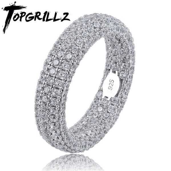 Beste Qualität 925 Sterling Silber Stempel Ring voller Iced Out Zirkonia Herren Damen Verlobungsringe Charm Schmuck für Geschenke Y200620