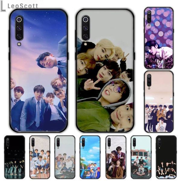 

korea men's team bangtan black soft shell phone case capa for samsung s6 s7 edge s8 s9 s10 e plus a10 a50 a70 note8 j7