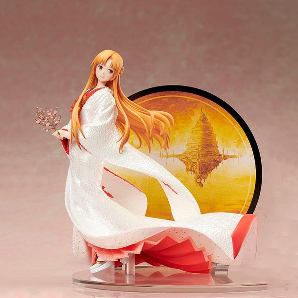 

25cm japan anime f:nex sword art online asuna shiromuku girl pvc action figure model toy collection model doll gifts