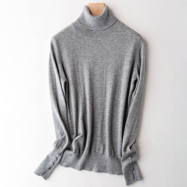 

100% wool winter/autumn women pullovers sale warm knit knitting sweater 6 colours turtleneck long women's jumpers bwf2, White;black