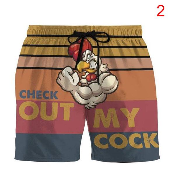 

men's shorts ly men drawstring cock print quick dry beach swim trunks casual trouser pant summer dod886, White;black