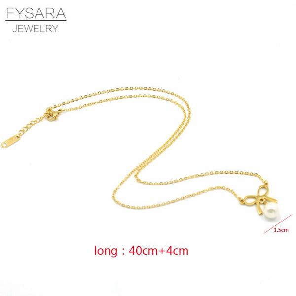 

fysara cute simulated pearl bowknot necklace pendant party love necklace luxury choker for girl friends women jewelry wmtaox, Silver