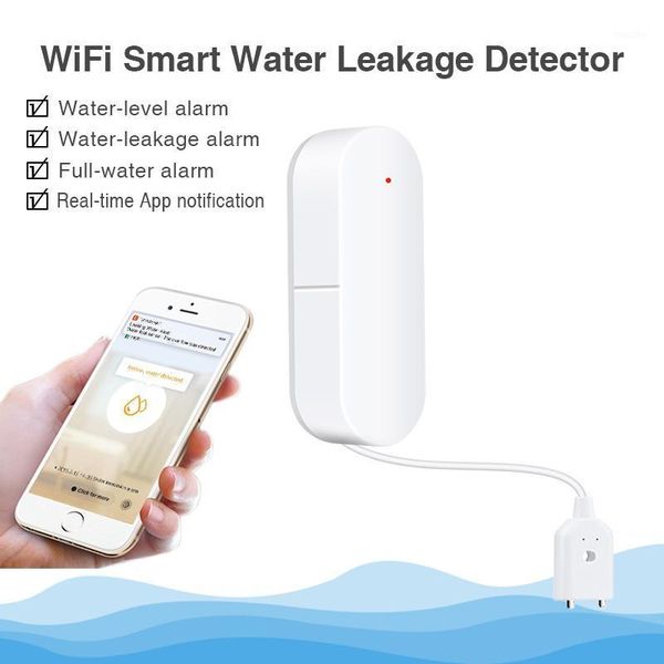 

wifi water leakage alarm detector wireless water leak sensor level detector alarm sensor home smart remote notification1