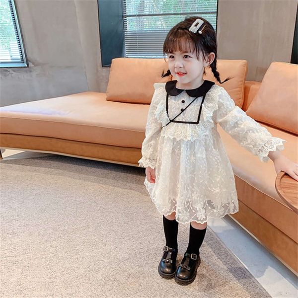 

2020 girls' drs winter autumn and new little girl foreign sle plush lace princs children's skirt, Red;yellow