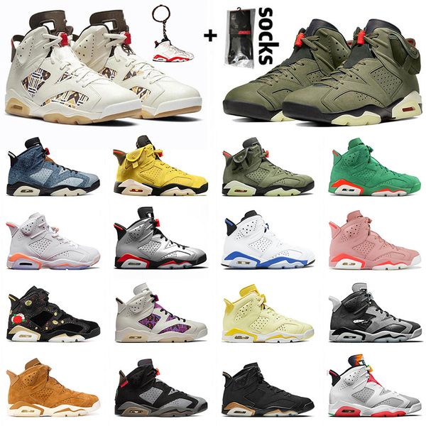 

with socks 6 jumpman 6s womens mens basketball shoes satin\r\r men travis scotts trainers sports sneakers size 13