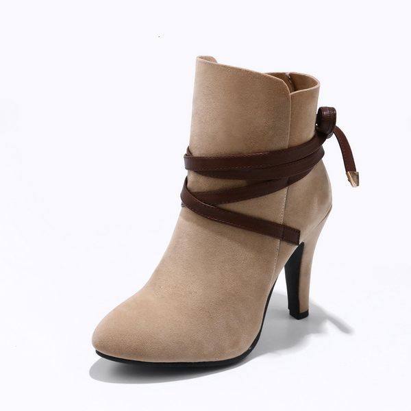 

women's 2021 new high-end boots, fresh arrival, ankle, toe round, autumn, winter size 34-43 esu3, Black