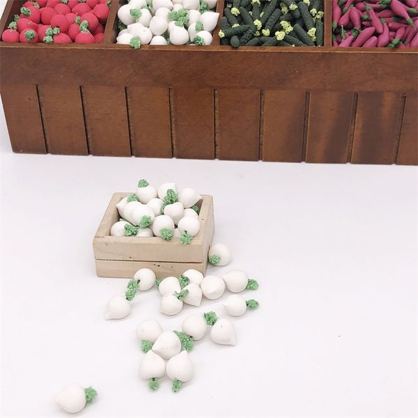 

1: 12 mini doll house dollhouse furniture miniature kitchen food and play decorations big white radish head handmade design crsm
