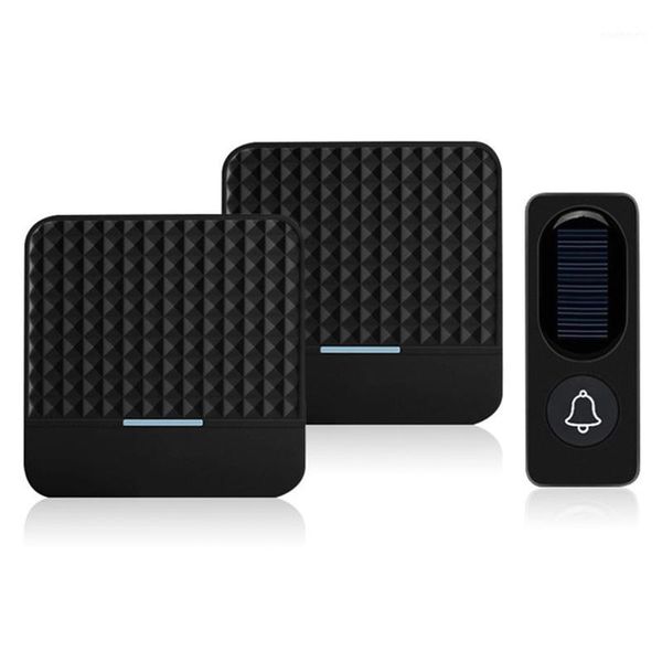 

300m remote solar wireless waterproof doorbell light control sensor with transmitter + receiver doorbell one for two kit us plug1