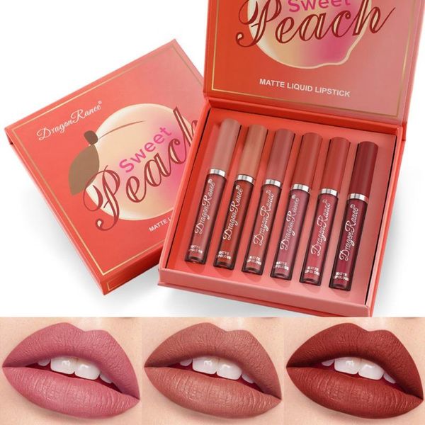 

6pcs/set non-stick cup velvet matte lip gloss set liquid lipstick waterproof long lasting moisturizing lipstick cosmetics