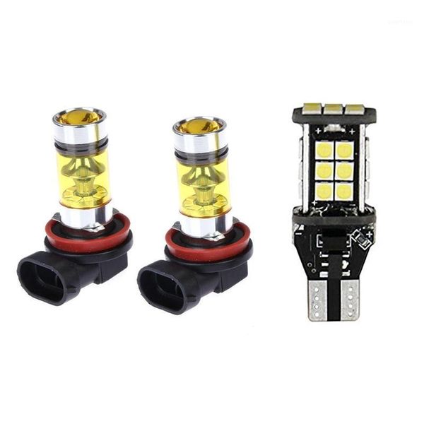 

3 pcs led bulb: 2pcs led lights fog light 2828 20 headlight lamp & 1pcs w16w reverse light,24 smd 3030 bulb1