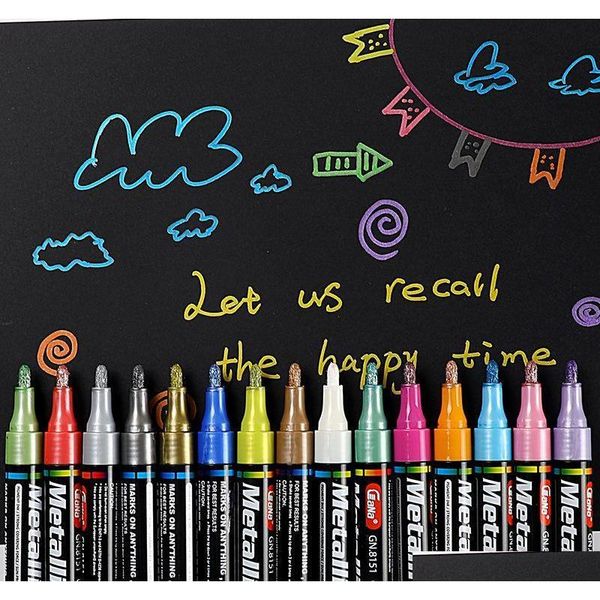 

15 colors/set 2mm acrylic paint marker pen for ceramic rock glass porcelain mug wood fabric canvas painting detailed marking 201102 kq9wt