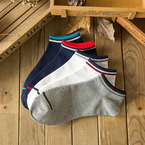 

spring and summer compression socks cotton sports boat socks luokou color matching men's1, Black