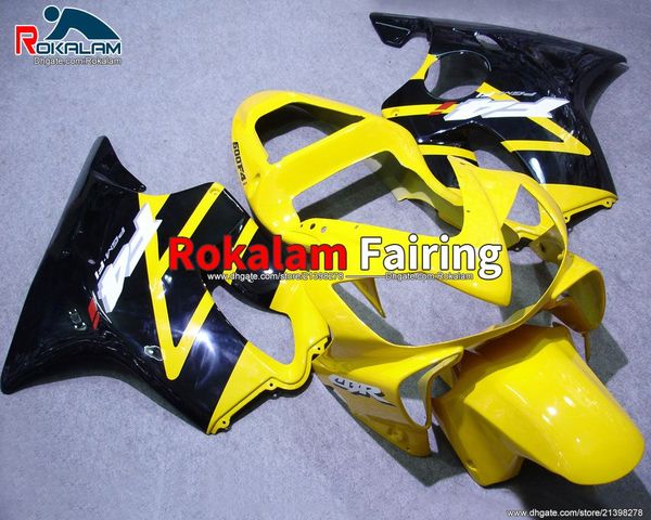 CBR600F4i Personalizza kit carenatura corpo per Honda CBR 600 F4i 2001 2002 2003 giallo nero F4i CBR600 carenature moto (stampaggio ad iniezione)