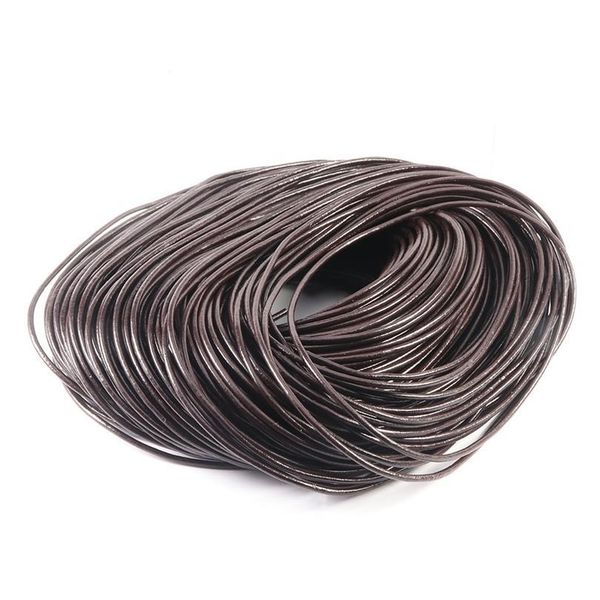 

100% genuine leather round thong cord leather cord string rope for diy necklace bracelet diy jewelry making dia 1/1.5/2 qylfbn
