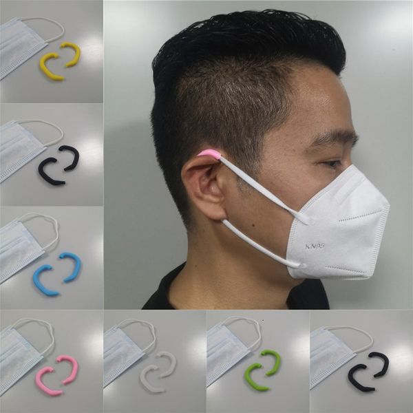 

dhl shipping soft silicone face mask buckle prevent ear pressure adjustable mask strap extension hook masks ear strap extension hook l404fa, Black