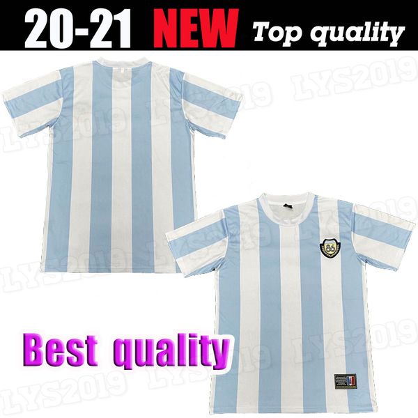 

1986 argentina souvenir edition retro soccer jersey maradona 86 vintage classic argentina maradona football shirts maillot camisetas de futb, Black;yellow