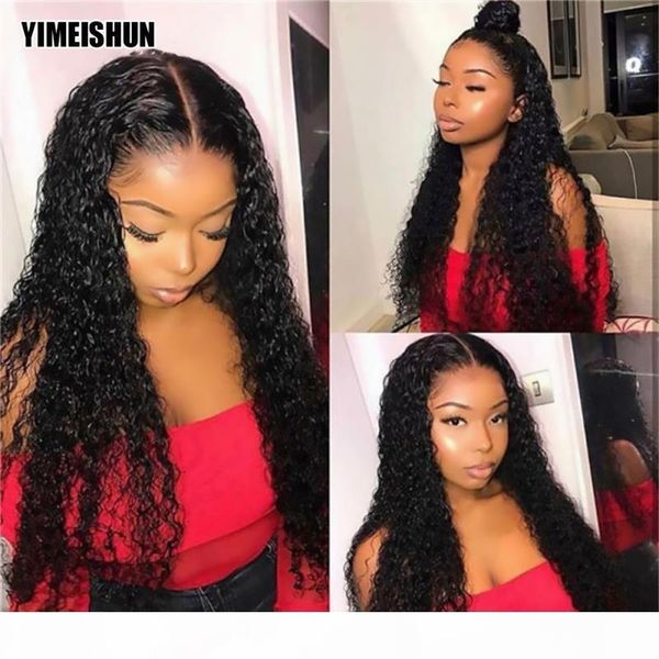 

kinky curly wig human hair wig lace front peruvian hair wigs for black women 13x4 lace frontal curly 26 inch 150 180 density, Black;brown