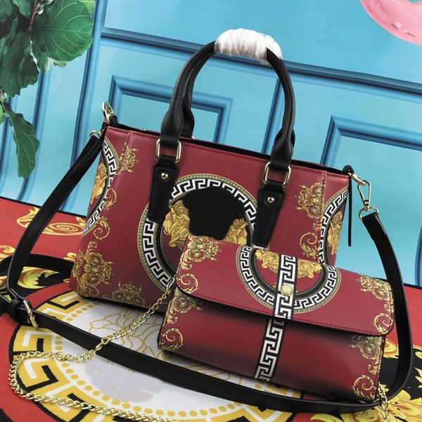 

classic handbag single shoulder messenger bags large capacity handbags gold chain with small bag simple appearance graffiti golden head