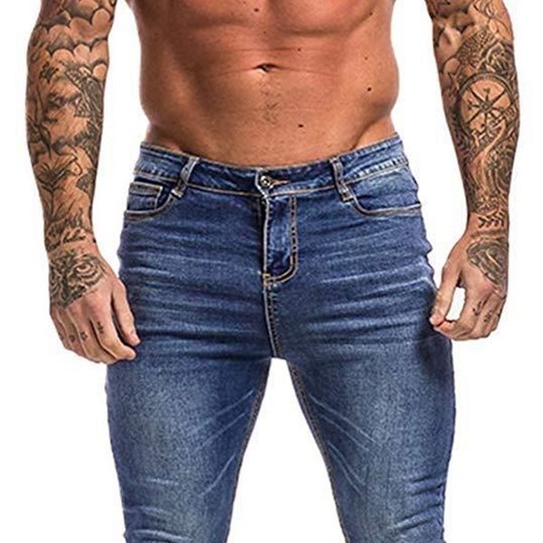 

2020 casual style washable slim jeans men's pants, Blue