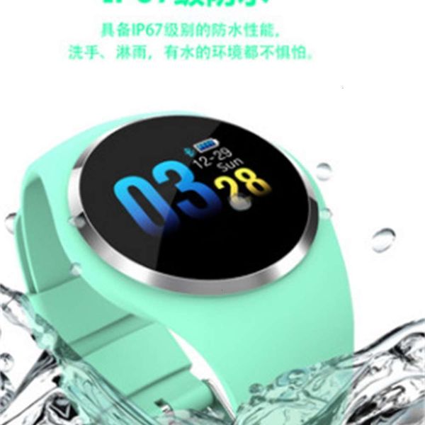 

q1 color screen smart long standby ip68 waterproof heart rate blood prsure sleep monitoring healthy female br