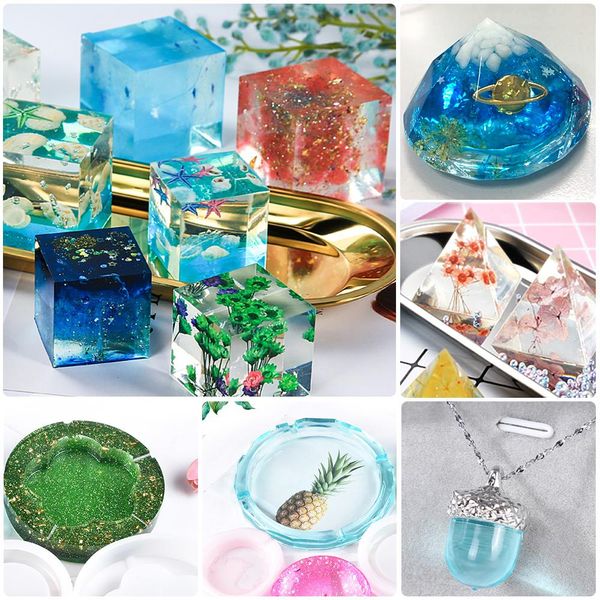 

83 pcs blesin blase blords diy силиконовые формы для смолы мыла wax etc epoxy resin flush включают cube diamond stone casting jllkud