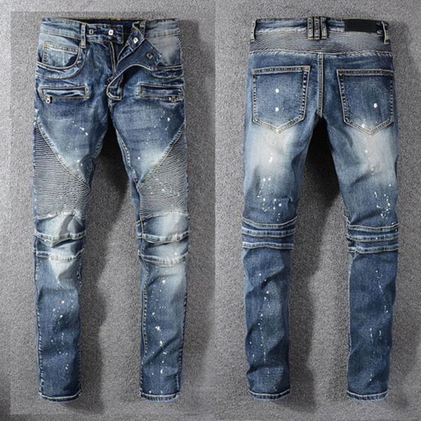 

new arrival men jeans mens denim black jeans for men embroidery pants fashion holes trousers men hip hop denim pants, Blue