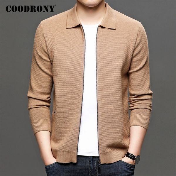 

coodrony brand cardigan fashion streetwear sweater coat men autumn winter new arrival thick warm wool cardigans pocket c1197 201211, White;black