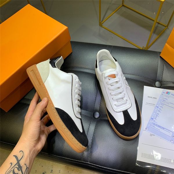 

luxury casual shoes women classic vintage calfskin white shoes new black sneakers #6#858666
