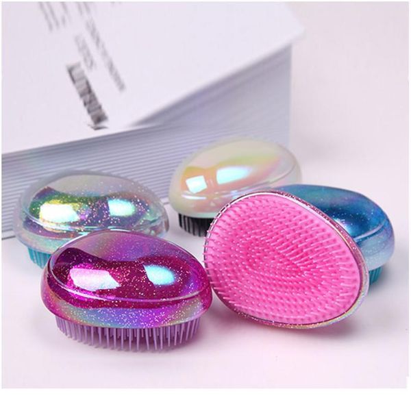 

1pcs magic handle comb anti-static massage hair brush tangle detangle shower massage hairbrush comb salon hair styl jllbvo, Silver