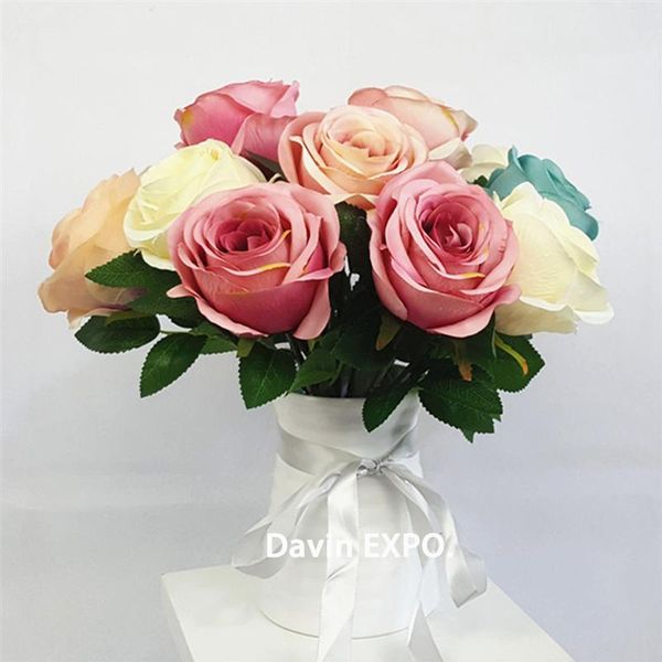 

decorative flowers & wreaths 5pcs artificial fashion for decoration rose silk european style flower wedding