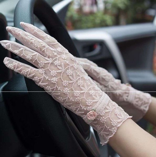 

bride spring wedding gloves lace and elegant summer lace edge women thin mesh cocktail party spring and autumn women' multicolor, Blue;gray