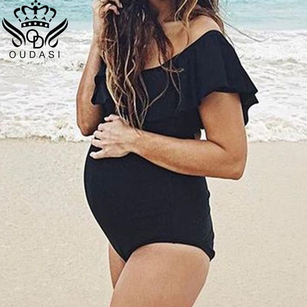 

women swimwear one pieces plus size pregnancy swimsuit beach summer bikini bathing bodysuit clothes for pregnant women s-5xl1, White;black