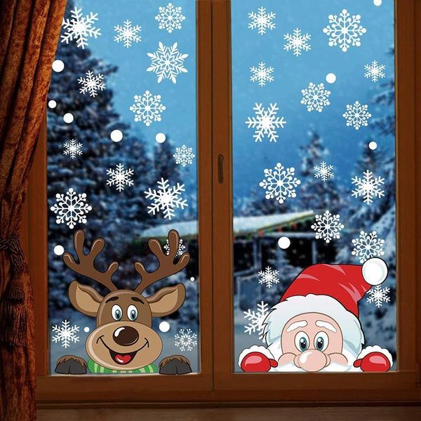 

wall stickers removable christmas double-sided snowflake electrostatic glass xmas window wallpaper decoration