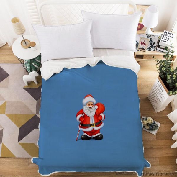 

santa claus design blanket 3d creative pattern print blanket merry christmas soft bedroom decoration for kids adult