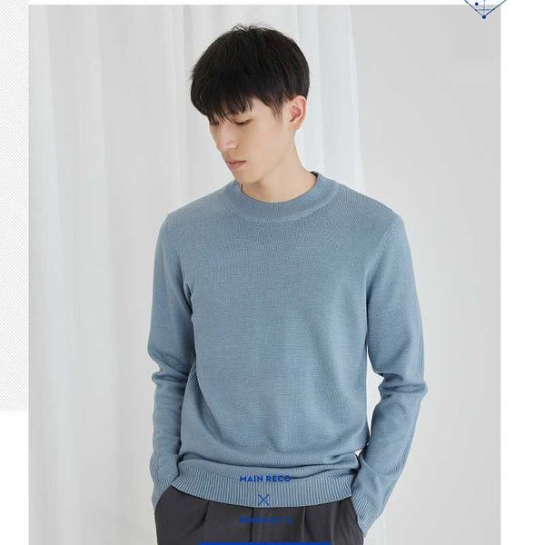 

autumn winter sweater men new product round neck fashion kintted casual men's basic bottoming shirt solid color long sleeve, White;black