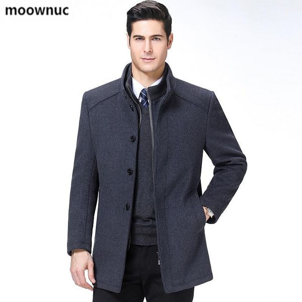 

moownuc 2019 new arrival autumn&winter wool trench coat men,men's wool jackets,warm coat for man,plus-size -xxxl1, Tan;black