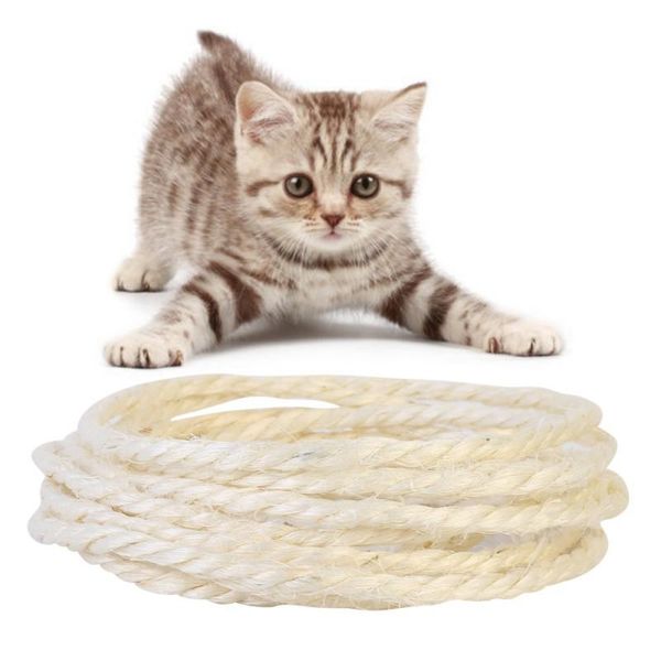 

cat toys 3/5m natural sisal rope scratching post making diy desk foot chair legs binding material for sharpen claw