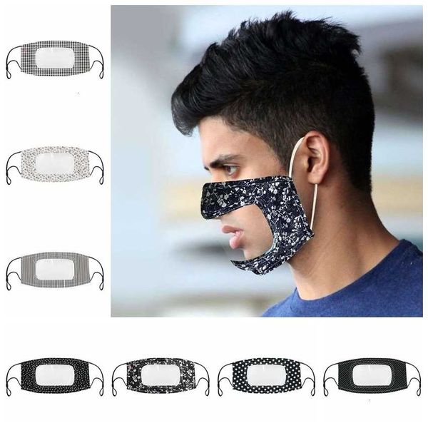 

washable transparent anti mask face dust deaf-mute reusable antifog earloop clear designer masks 7styles rra3328in stock124455