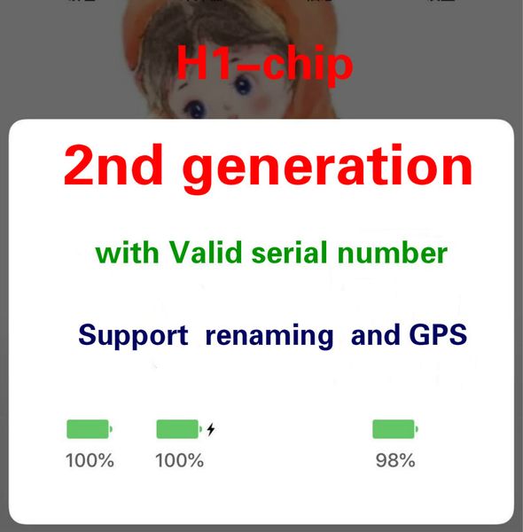 

h1 chip renamed headset 2nd generation wireless charging bluetooth earphones gps positioning headphone with valid serial number