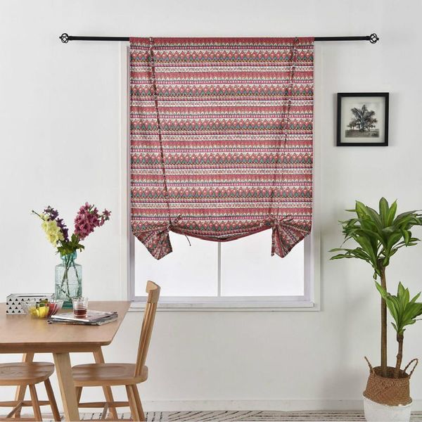 

curtain & drapes bohemian red cord finished belt shading roman living room curtains window bedroom