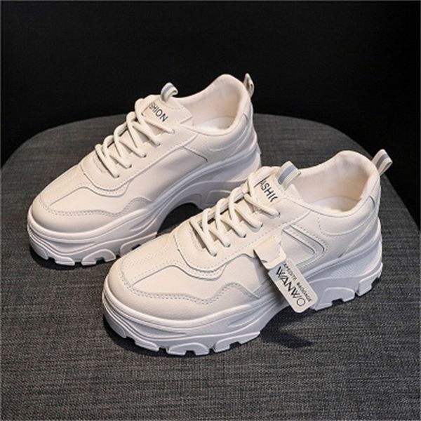 

women's 2021 new spring fashion thick comfortable leather shoes proofing d35 water size 35-40 2n5q, Black