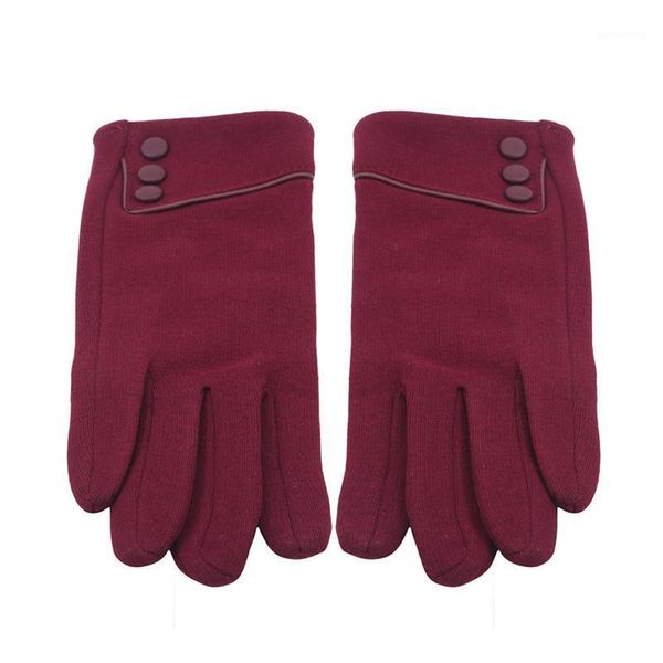 Fünf Finger Handschuhe Weiblich Voll 2021 Frauen Winter Warme Handschuhe Wildleder Nähte Handgelenk1