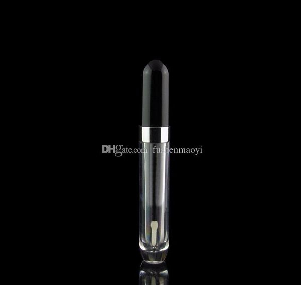 

8 мл пустые глянцевые трубки для губ контейнеры clear mini refillable бальзама для губ с липкой черной крышкой для губ sampl jllwzq eatout
