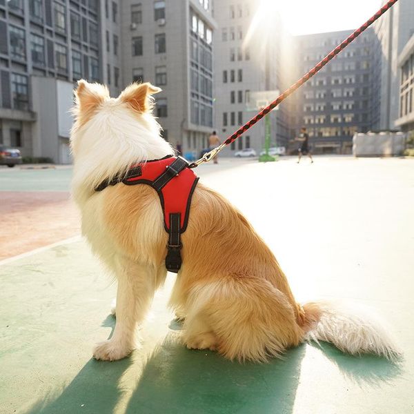 

anti-buck dog ramness pet heake brap viste pet leash воротник тяги веревка набор моды камуфляж для средних больших собак