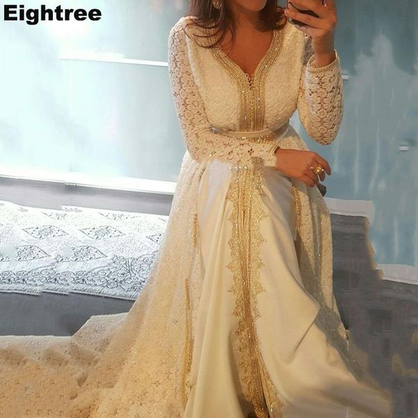 

eightree lace moroccan caftan evening dresses gold appliques special occasion dresses arabic muslim long evening party gowns, White;black