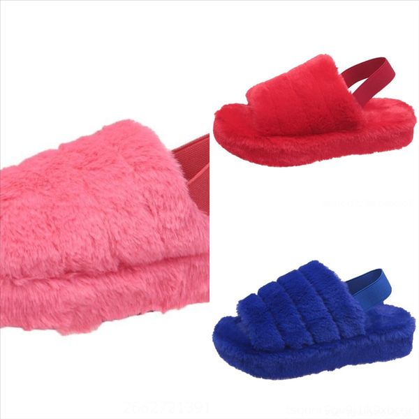 

jxg women pom slides real fur slippers female fluffy plush furfloor new home slipper cute plush ball pom flip flops open toe fashion, Black