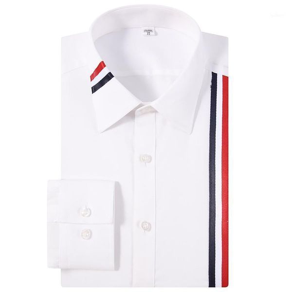 

men's fashion individuality striped printed dress shirts long sleeve standard-fit button up casual blouse shirt1, White;black