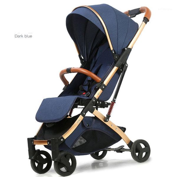 

baby stroller high landscape light two-way trolley can sit reclining folding absorber baby stroller1